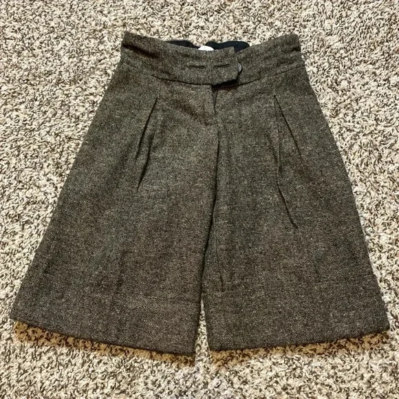 Neige from Paris wide Leg Crop Trousers Tweed Pleated Black & beige - Picture 9 of 9